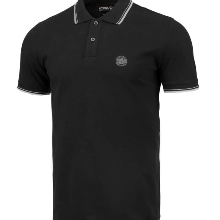 Polo majica Regular Stripes Spandex crna