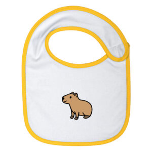 Portikla za bebe sa čičak trakom – Capybara, žuta, 100% pamuk
