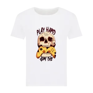 Ženska majica od organskog pamuka – Play Hard, bela